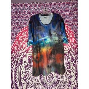 Wolf Multicolor Orange Blue Shirt Baroos Size 4X